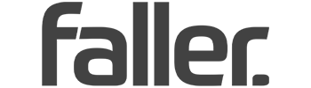 Logo da Faller, destacando a identidade visual da marca.